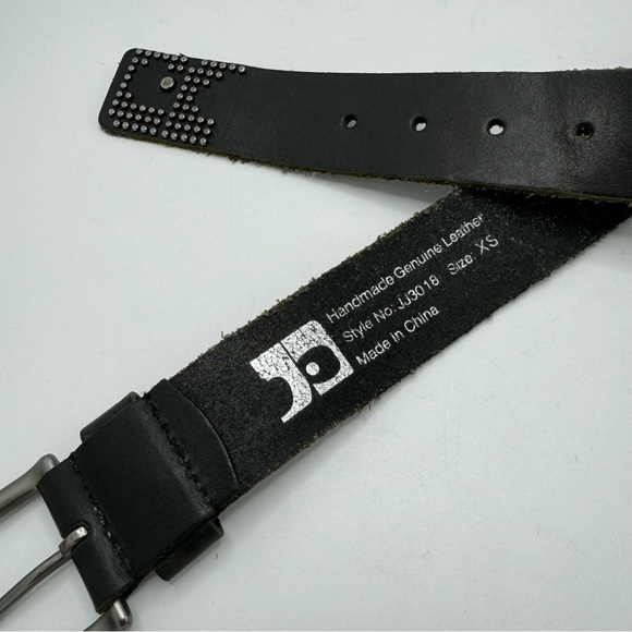 Joe’s Jeans Handmade Genuine Leather Belt Studded Black Size XS Men’s S Women’s - Picture 5 of 7